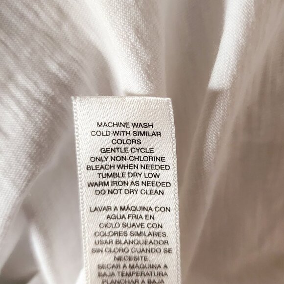 Chicos White Cotton 3/4 Sleeve Embroidered Casual Resortwear Tunic Sz 3 - Picture 5 of 7